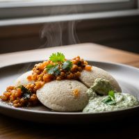 Steam Idli Sambar & Chutney