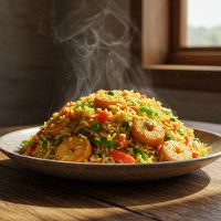 Veg Burn Garlic Rice Half