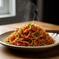 Veg Chilly Hakka Noodles (Medium)