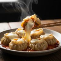 Veg. Cheese Steam Momos (8 Pcs.)