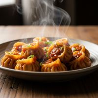 Veg. Chili Momos (8 Pcs.)