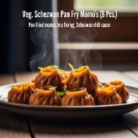 Veg. Schezwan Pan Fry Momo's (8 Pcs.)