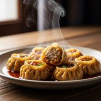 Veg. Schezwan Steam Momos (8 Pcs.)