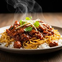 Veg. Triple Schezwan Noodles & Gravy