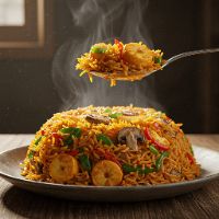 Veg. Mushroom Schez. Fried Rice (Half)