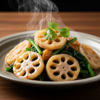 Water Chestnut And Lotus Stem In Malaysian Lemon Sauce