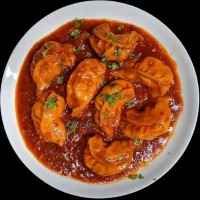 Mushroom Momo  Gravy