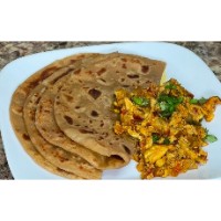 Double Bhurji with 2 wheat lacha Paratha