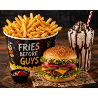 1 veg burger +1 big fries +1 milkshake (chocolate/Oreo/blueberry)