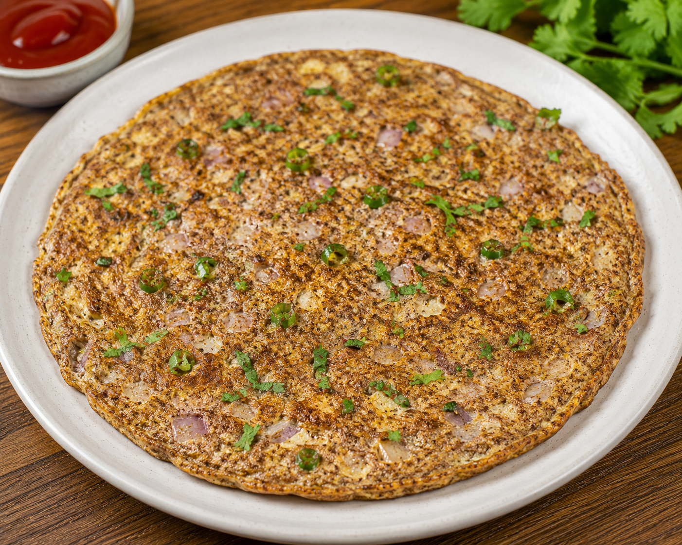 Raggi egg omelette with 2 roti