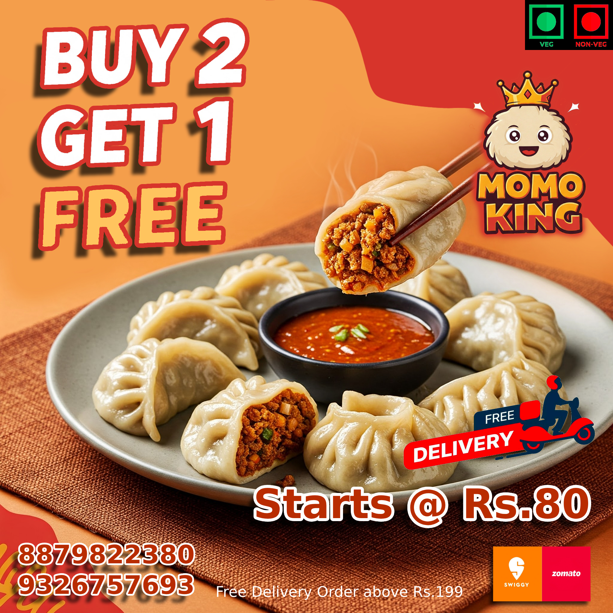 Buy 2 Get 1 Free on Any Momo